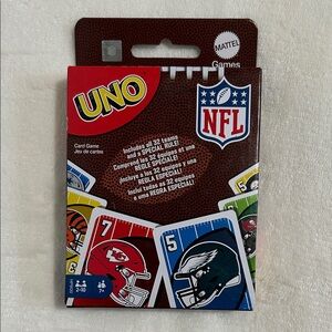 Mattel UNO NFL Card Game - Brown & Red Packaging